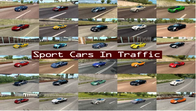 Pack Carros Esportivos no Tráfego v12.5 – ETS2 1.47